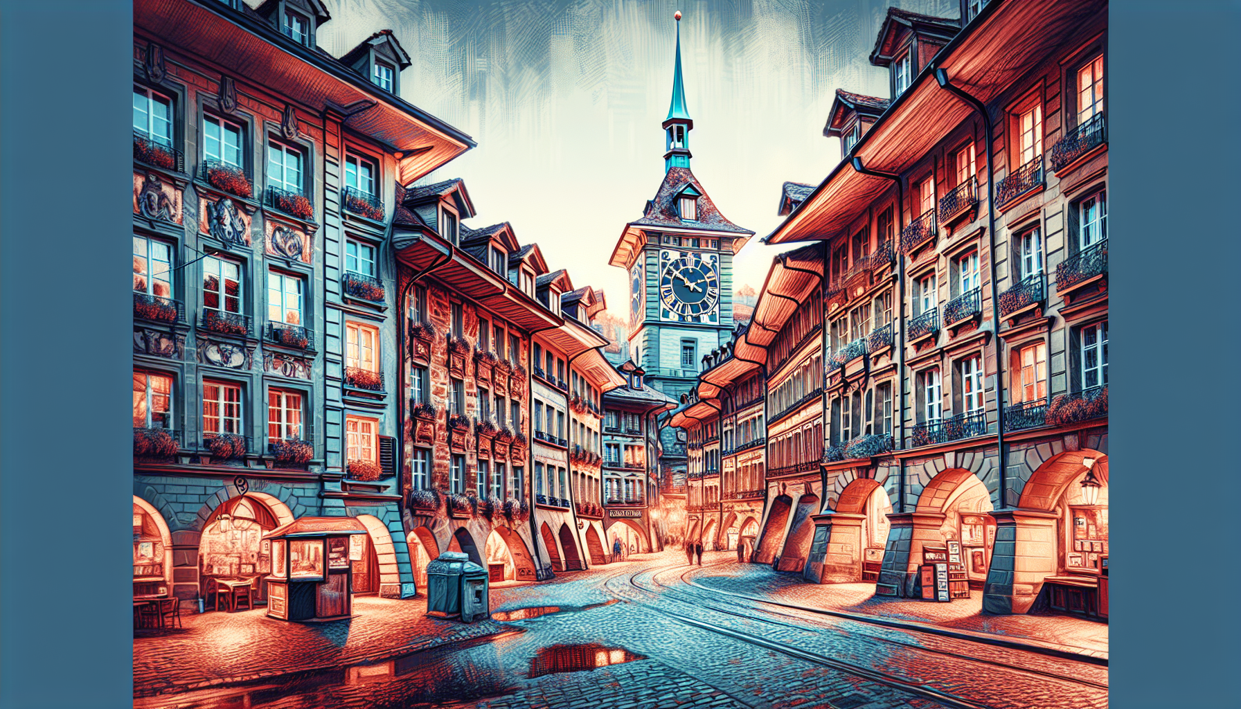 Bern Old Town with clock tower