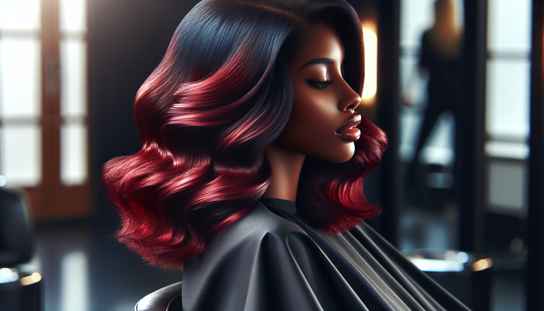 Donna con colore capelli cherry cola castano-rosso