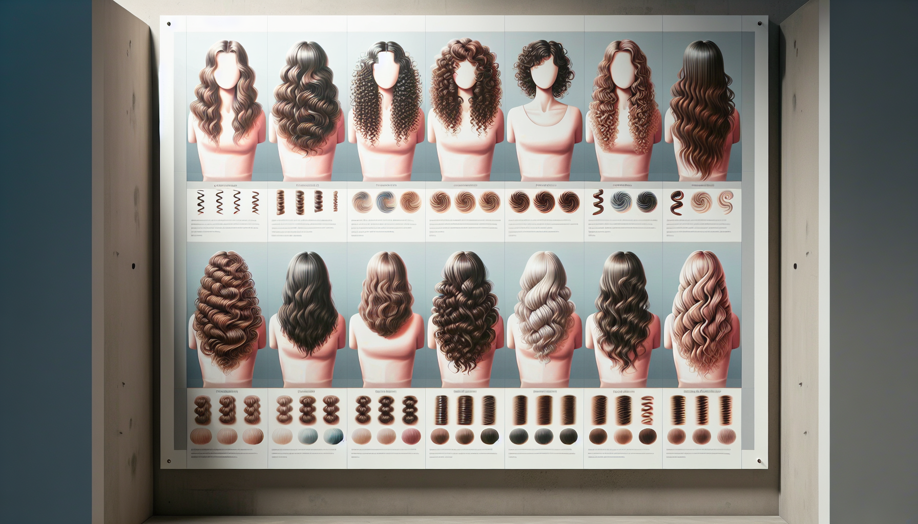 Various curly hair types and patterns