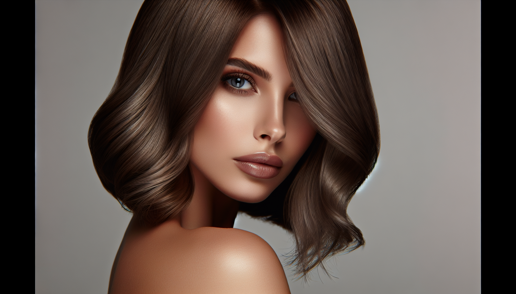 Donna con colore capelli castano fungo